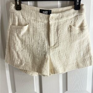 PAIGE Women's High Waist Cream Shorts